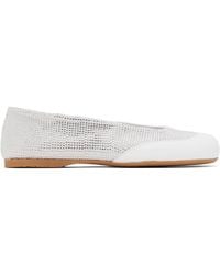 JW Anderson - White Crystal Ballerina Flats - Lyst