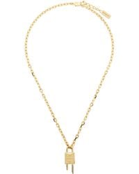 Givenchy - Silver Mini Lock Necklace - Lyst