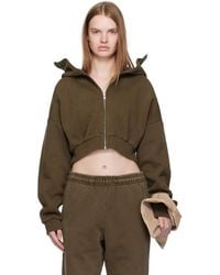 Entire studios - Cropped Full Zip Hoodie - Lyst