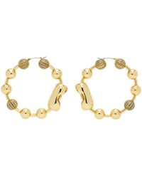 Marc Jacobs - Gold 'the Monogram Ball Chain Hoop' Earrings - Lyst