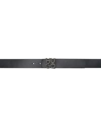 HUGO - Black Logo Buckle Belt - Lyst