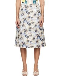 Marni - Off- Duchesse 'Secret Bouquet' Print Midi Skirt - Lyst