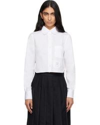 Thom Browne - Classic Poplin Cropped Shirt - Lyst