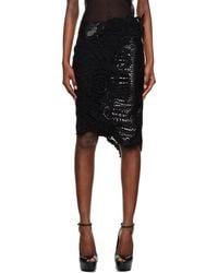 Tom Ford - Black Asymmetric Midi Skirt - Lyst