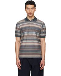 Paul Smith - Polo Taupe Et Gris À Rayures Texturées - Lyst