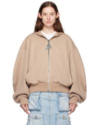 The Attico - Beige Hooded Bomber Jacket - Lyst