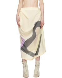 Issey Miyake - Off- Graphic Midi Skirt - Lyst