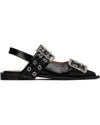 Ganni - Feminine Buckle Ballerina Flats - Lyst
