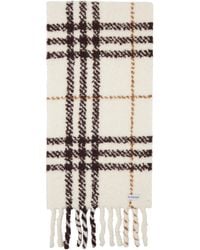Burberry - Off- Check Alpaca Wool Blend Bouclé Scarf - Lyst