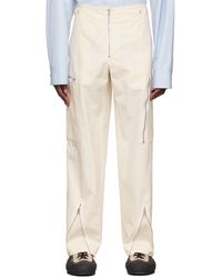 élégants et chinos Pantalons casual Pantalon droit à design plissé Coton Jil Sander pour homme en coloris Noir Homme Vêtements Pantalons décontractés 