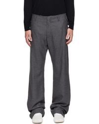 MM6 by Maison Margiela - Pleated Cotton Wool Trousers - Lyst