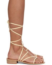 Ancient Greek Sandals - Sandales à talon bottier hara blanc cassé - Lyst