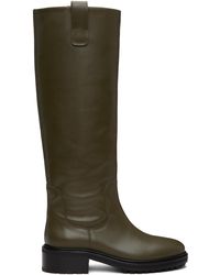 Aeyde - Khaki Henry Leather Knee-High Boots - Lyst