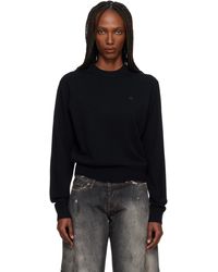 Acne Studios - Pull Noir À Col Ras Du Cou - Lyst