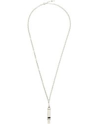 Saint Laurent Long Whistle Charm Necklace - Metallic