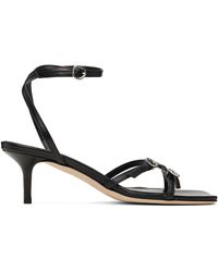 Aeyde - Sandales À Petit Talon Libby Noires En Cuir - Lyst