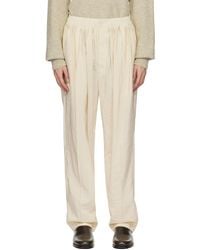 Lemaire - Off-white Relaxed Trousers - Lyst