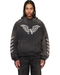 ALEXANDER DIGENOVA - Pull À Capuche Noir À Logos - Lyst