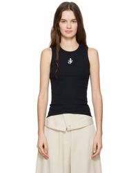 JW Anderson - ブラック Anchor ロゴ タンクトップ - Lyst