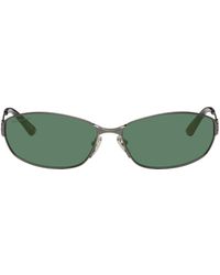 Balenciaga - Gunmetal Mercury Oval Sunglasses - Lyst