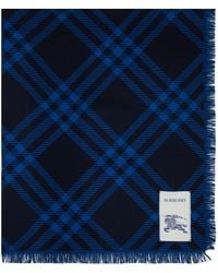 Burberry - Wide Check Wool Silk Scarf - Lyst