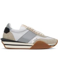 Tom Ford - シルバー&グレー スエード&ライクラ® James スニーカー - Lyst