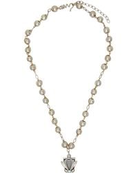Maison Margiela Beaded Chain Link Necklace - Metallic