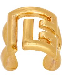 Balmain - Bague Sync En Laiton À Logo Pb - Lyst