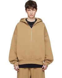 Fear Of God - Tan 'Property' Lounge Half Zip Hoodie - Lyst