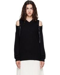 Simone Rocha - Relaxed Cashmere Slash V-Neck Bow Sweater - Lyst