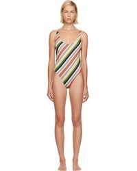 Jean Paul Gaultier - Printed Retro Stripe Swimsuit - Lyst