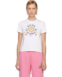 CASABLANCA - Emblem Fitted Short Sleeve T‑Shirt - Lyst