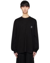 WOOYOUNGMI - Black Printed Long Sleeve T-shirt - Lyst