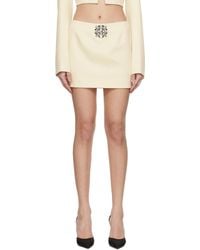 Area - Off- Crystal Brooch Miniskirt - Lyst