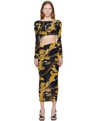 Versace - Black Chain Couture Midi Dress - Lyst
