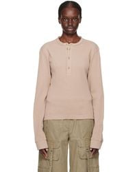 Acne Studios - Brown Fitted Long Sleeve T-shirt - Lyst