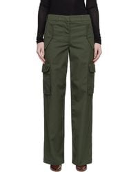 Burberry - Khaki Check Trim Gabardine Cargo Pants - Lyst