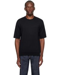 AURALEE - T-shirt noir en tricot à haute torsion - Lyst