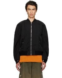 メンズ Mugler クロップド ボンバージャケット ブラック | Lyst
