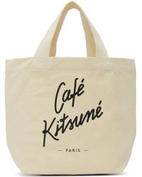 Maison Kitsuné - Beige Mini 'café Kitsuné' Tote - Lyst