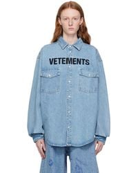 Vetements - Blue Faded Denim Shirt - Lyst