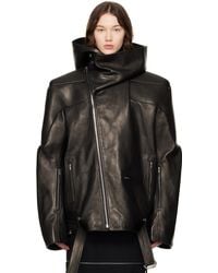 Rick Owens - Hollywood Jumbo Stooges Cropped Leather Jacket - Lyst