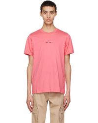 Marni - T-shirt rose à logo imprimé - Lyst