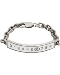 MM6 by Maison Martin Margiela - シルバー＆ホワイト Numeric ブレスレット - Lyst