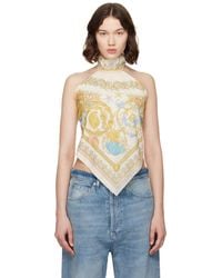 Versace - Off- Underwater Barocco Cover-Up Foulard Top - Lyst