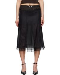 Maison Margiela - Jupe Midi Anonymity Of The Lining Noir Et Brun - Lyst