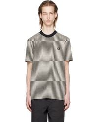 Fred Perry - Off-white & Black Stripe T-shirt - Lyst