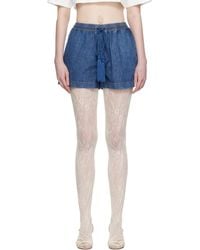 Valentino - Denim Chambray Shorts - Lyst