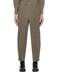 Homme Plissé Issey Miyake - Homme Plissé Issey Miyake Khaki Monthly Color November Trousers - Lyst