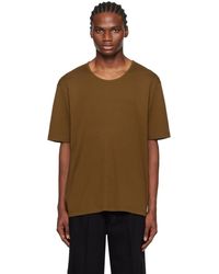 Lemaire - T-shirt brun à encolure arrondie - Lyst